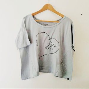 Hurley Graphic Gray Crop Top